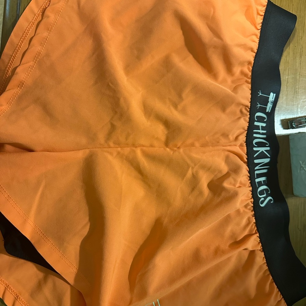 ChicknLegs Men's Athletic Shorts 2” Split Shorts- Orange